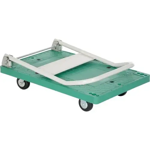 500 Lb Green Plastic Folding Handle Platform Truck 33" X 21" 500 Lb Green Plastic Folding Handle Platform Truck 33" X 21"