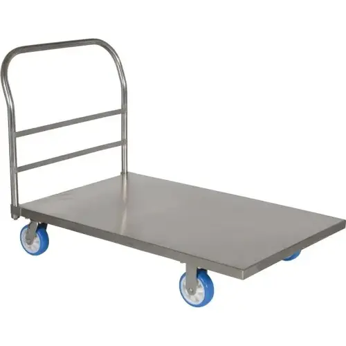 2000 Lb Capacity Silver Stainless Steel Platform Truck 48" X 30" 2000 Lb Capacity Silver Stainless Steel Platform Truck 48" X 30"