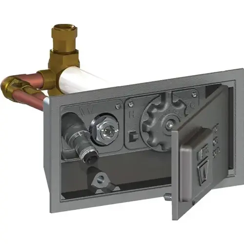Close Coupled Hot And Cold Mixer Wall Hydrant, With Chrome Brass Box Close Coupled Hot And Cold Mixer Wall Hydrant, With Chrome Brass Box