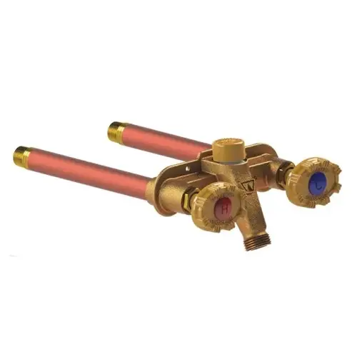 Freezeless Hot And Cold Wall Faucet 1/2" Pex Inlet, 8" Powder Coated Freezeless Hot And Cold Wall Faucet 1/2" Pex Inlet, 8" Powder Coated