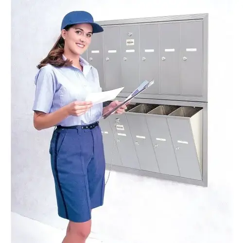 Vertical Mailbox - 7 Doors - Silver Vertical Mailbox - 7 Doors - Silver