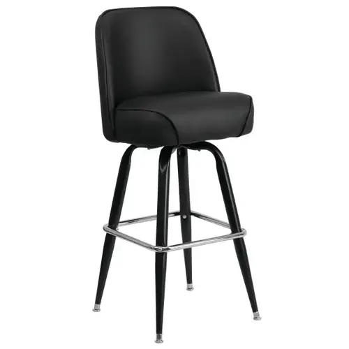 Metal Barstool With Swivel Bucket Seat Black Metal Barstool With Swivel Bucket Seat Black