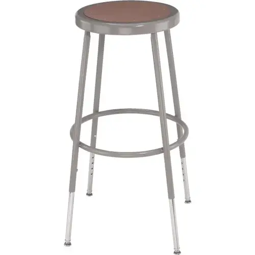 Round Adjustable Height Stool With Hardboard Seat 31-39 Grey Round Adjustable Height Stool With Hardboard Seat 31-39 Grey