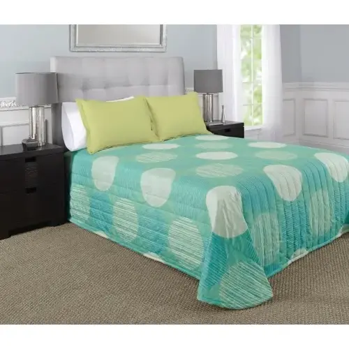 Rx Bedspread Full 96x116 Throw Style Circles And Stripes Aqua Rx Bedspread Full 96x116 Throw Style Circles And Stripes Aqua