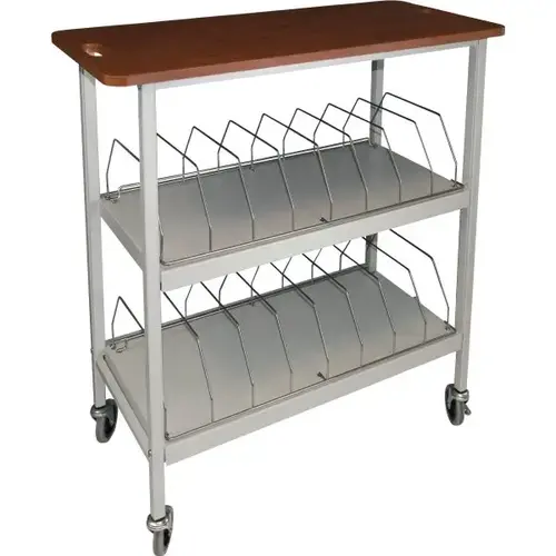 Artisan Open Chart Rack, 16 Cap, Cherry Thermofoil Top, Grey Artisan Open Chart Rack, 16 Cap, Cherry Thermofoil Top, Grey