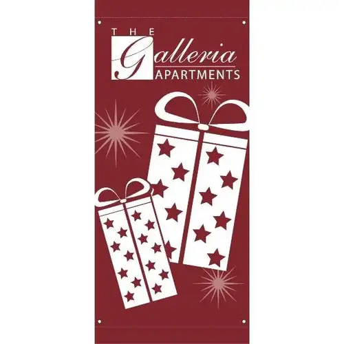 Holiday Boulevard Banner, "Classic Gift" Design, Red, Semi-Custom, 30" X 60" Holiday Boulevard Banner, "Classic Gift" Design, Red, Semi-Custom, 30" X 60"