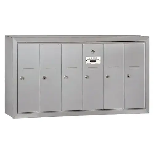 Vertical Mailbox - 6 Doors - Silver Vertical Mailbox - 6 Doors - Silver