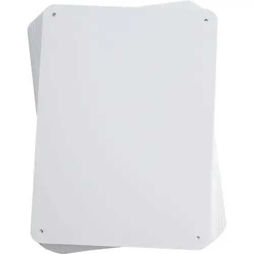Blank Plastic Signs 7.625 In H X 10.25 In W Polystyrene White Blank Plastic Signs 7.625 In H X 10.25 In W Polystyrene White