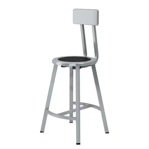 24" Titan Stool Black Steel Seat And Backrest Grey Frame 24" Titan Stool Black Steel Seat And Backrest Grey Frame