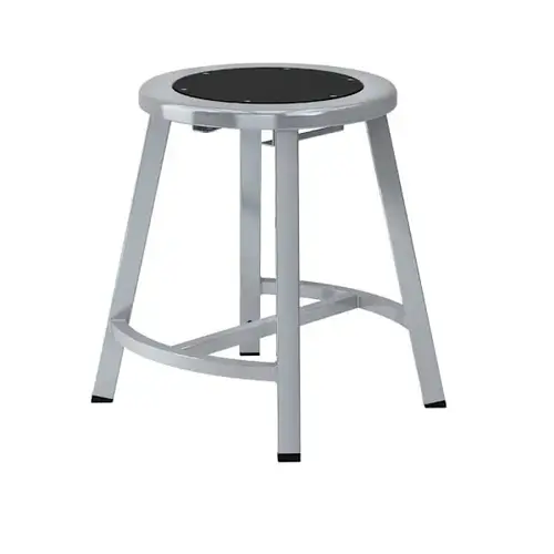 18-In Titan Stool Black Steel Seat Grey Frame 18-In Titan Stool Black Steel Seat Grey Frame