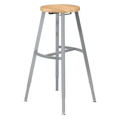 30-38" Height Adjust. Titan Stool Wood Seat Grey Frame 30-38" Height Adjust. Titan Stool Wood Seat Grey Frame