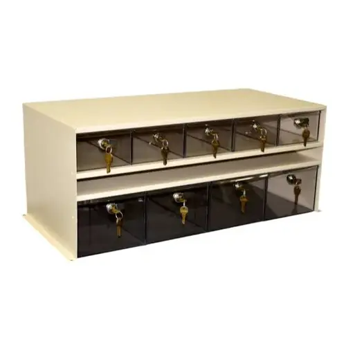 Adapticab Storage 5 Medium/4 Large Acrylic Drawers W/Locks Beige Cabinet Adapticab Storage 5 Medium/4 Large Acrylic Drawers W/Locks Beige Cabinet