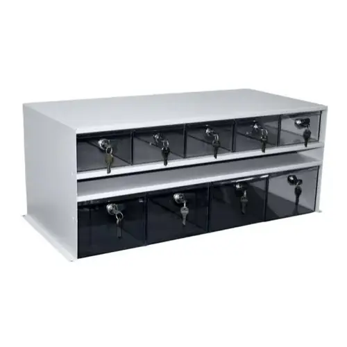 Adapticab Storage 5 Med/4 Lrg Acrylic Drawers W/Locks Lt Grey Cabinet Adapticab Storage 5 Med/4 Lrg Acrylic Drawers W/Locks Lt Grey Cabinet