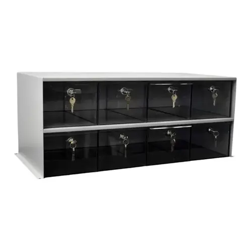 Adapticab Storage Solution 8 Lrg Acrylic Drwr W/Locks Light Grey Cabinet Adapticab Storage Solution 8 Lrg Acrylic Drwr W/Locks Light Grey Cabinet