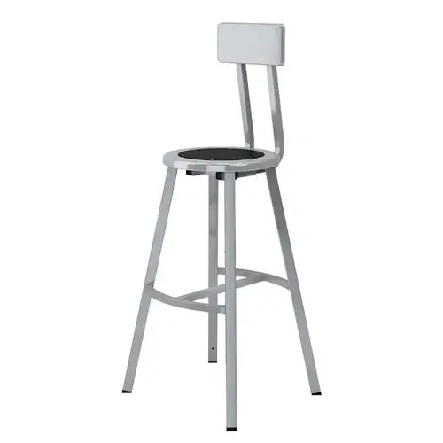 30" Titan Stool Black Steel Seat And Backrest Grey Frame 30" Titan Stool Black Steel Seat And Backrest Grey Frame