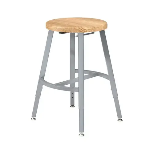 18-26" Height Adjust. Titan Stool Wood Seat Grey Frame 18-26" Height Adjust. Titan Stool Wood Seat Grey Frame