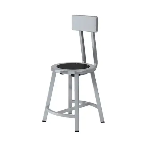18" Titan Stool Black Steel Seat And Backrest Grey Frame 18" Titan Stool Black Steel Seat And Backrest Grey Frame