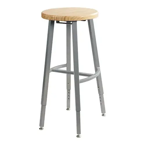 24-32" Height Adjust. Titan Stool Wood Seat Grey Frame 24-32" Height Adjust. Titan Stool Wood Seat Grey Frame