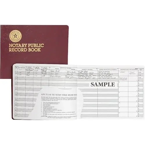 Notary Public Record Book 10.5" X 8.25" Maroon Cover 64 Sheets 1 Book Notary Public Record Book 10.5" X 8.25" Maroon Cover 64 Sheets 1 Book