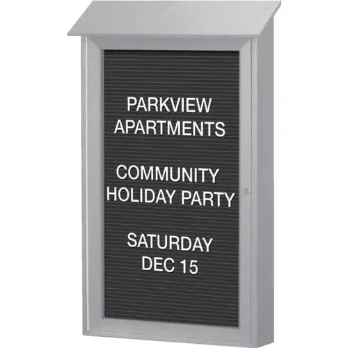 Enclosed Single Door Indoor Letter Board, Wall Mount, Light Gray, 32 X 48" Enclosed Single Door Indoor Letter Board, Wall Mount, Light Gray, 32 X 48"