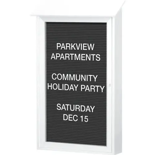 Enclosed Single Door Indoor Letter Board, Wall Mount, White, 32 X 48" Enclosed Single Door Indoor Letter Board, Wall Mount, White, 32 X 48"