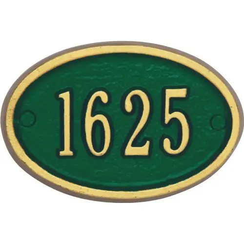 Aluminum Custom 4-Character Door Number Plaque, Oval, 4-1/2" X 3" Aluminum Custom 4-Character Door Number Plaque, Oval, 4-1/2" X 3"