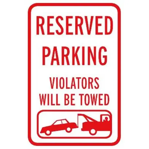 Violators Towed Sign, Red Non-Reflective, 12 X 18 Violators Towed Sign, Red Non-Reflective, 12 X 18