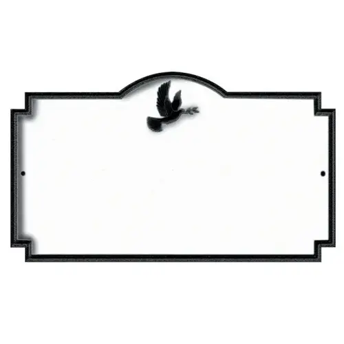 Custom Arch Plaque, Lawn Mount, Arch With Dove, Aluminum, 16-3/4" X 9-1/4" Custom Arch Plaque, Lawn Mount, Arch With Dove, Aluminum, 16-3/4" X 9-1/4"