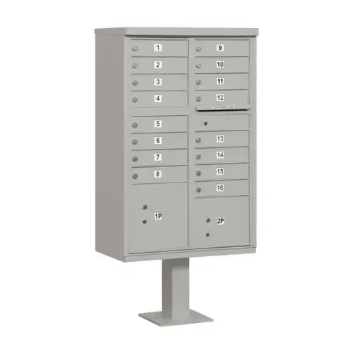 Gray- Cluster Box Unit -Includes Pedestal-16a Size Doors Gray- Cluster Box Unit -Includes Pedestal-16a Size Doors