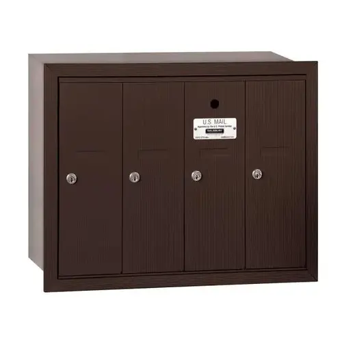 Bronze-Vertical Mailbox- Recessed Mounted -4 Doors Bronze-Vertical Mailbox- Recessed Mounted -4 Doors