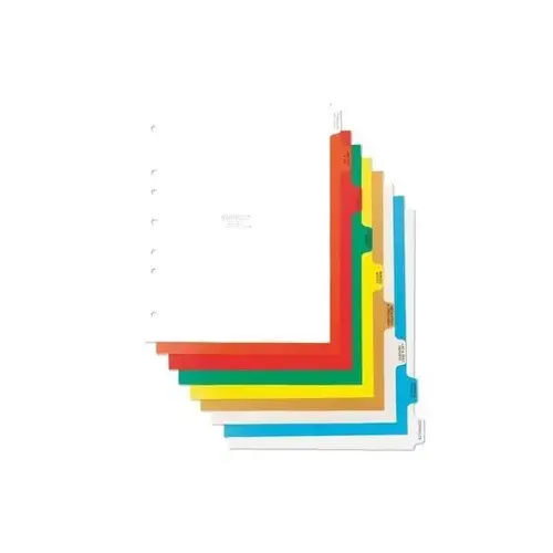 Preprinted Poly Chart Divider, Side Open, 7 Hole, 9 Tabs, Mfg #220900 Preprinted Poly Chart Divider, Side Open, 7 Hole, 9 Tabs, Mfg #220900