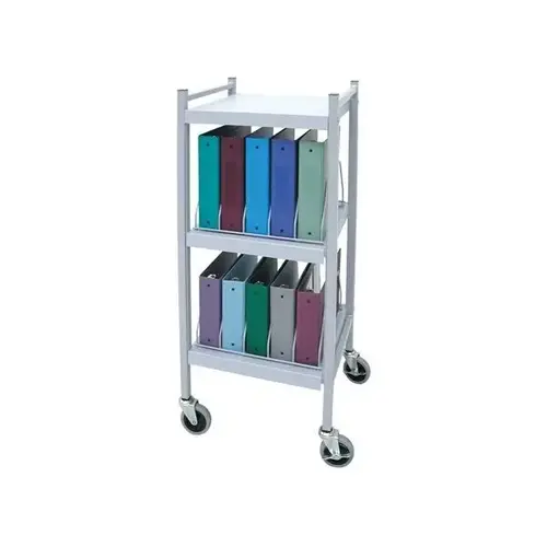 Mini Vertical Open Chart Rack 3 Shelves 10 Binder Capacity Beige Mini Vertical Open Chart Rack 3 Shelves 10 Binder Capacity Beige
