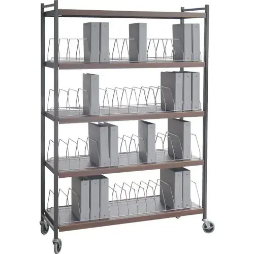 Standard Vertical Open Chart Rack 5 Shelves 60 Binder Capacity Beige Standard Vertical Open Chart Rack 5 Shelves 60 Binder Capacity Beige