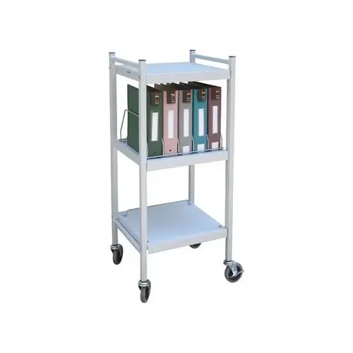 Mini Vertical Open Chart Rack 3 Shelves 5 Binder Capacity Beige Mini Vertical Open Chart Rack 3 Shelves 5 Binder Capacity Beige