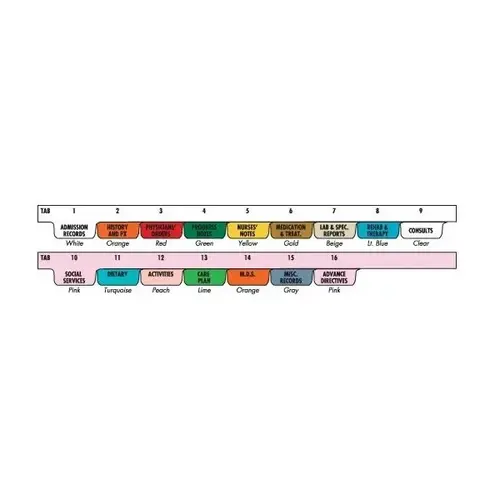 Preprinted Poly Divider Set Top Open 5 Hole 16 Tabs Preprinted Poly Divider Set Top Open 5 Hole 16 Tabs