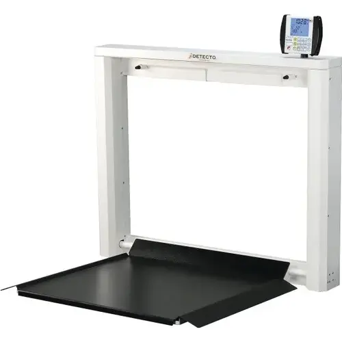 Wall Mounted Fold-Down Wheelchair Scale, 1,000 Lb Capacity Wall Mounted Fold-Down Wheelchair Scale, 1,000 Lb Capacity