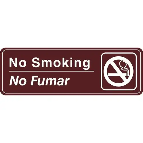Bilingual No Smoking Acrylic Architectural Sign, Interior, 9 X 3 Bilingual No Smoking Acrylic Architectural Sign, Interior, 9 X 3