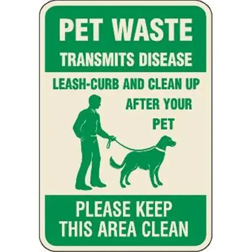 Pet Waste Please Keep This Area Clean Sign, Ivory, Non-Reflective, 12 X 18 Pet Waste Please Keep This Area Clean Sign, Ivory, Non-Reflective, 12 X 18