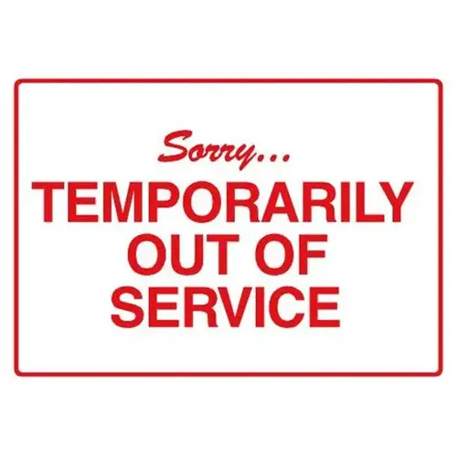 Out Of Service Reusable Interior Decals, 7 X 5 - pack of 5 Out Of Service Reusable Interior Decals, 7 X 5 - pack of 5