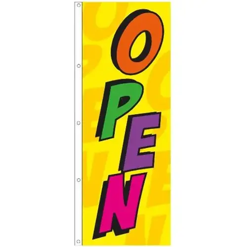 Open Flag, Multicolored, 3 ft X 8 ft Open Flag, Multicolored, 3 ft X 8 ft