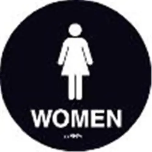Women Restroom Interior Braille Sign, California Code, Black, 11" X 9-3/4" Women Restroom Interior Braille Sign, California Code, Black, 11" X 9-3/4"