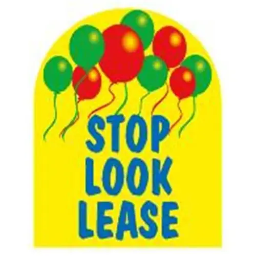 Coroplast Stop! Look! Lease! Arched Amenity Sign, Balloons, 24 X 30 Coroplast Stop! Look! Lease! Arched Amenity Sign, Balloons, 24 X 30
