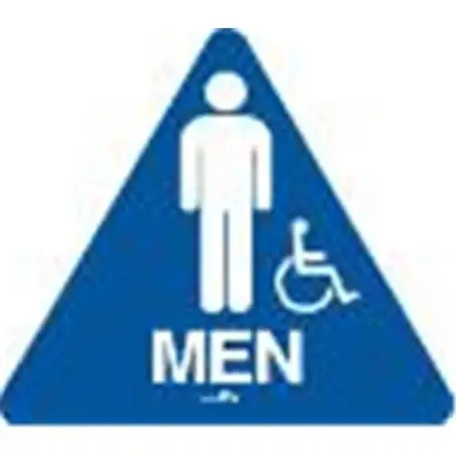 Men/Symbol Restroom Interior Braille Sign California Code Blue, 12" Diameter Men/Symbol Restroom Interior Braille Sign California Code Blue, 12" Diameter