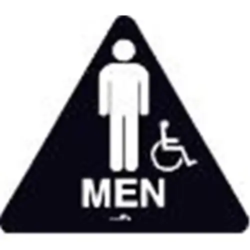 Men/Symbol Restroom Interior Braille Sign California Code Black, 11" X 9-3/4" Men/Symbol Restroom Interior Braille Sign California Code Black, 11" X 9-3/4"