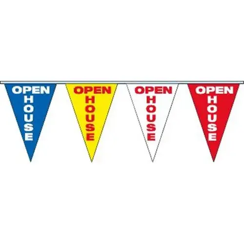 Open House Banner String With Pennants, 60 ft Open House Banner String With Pennants, 60 ft