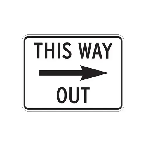 This Way Out Sign With Right Arrow/Horizontal, Non-Reflective, 24 X 18 This Way Out Sign With Right Arrow/Horizontal, Non-Reflective, 24 X 18