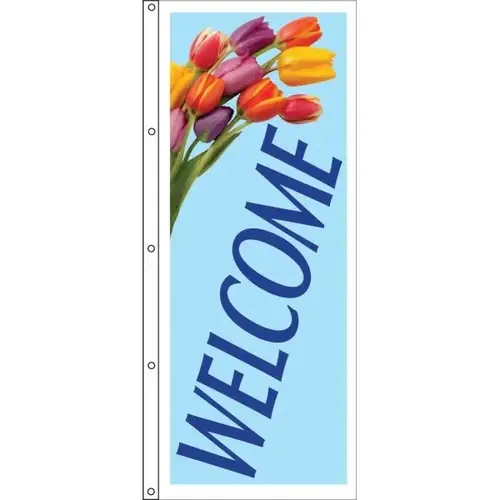 Welcome Flag, Tulips, 3 ft X 8 ft Welcome Flag, Tulips, 3 ft X 8 ft