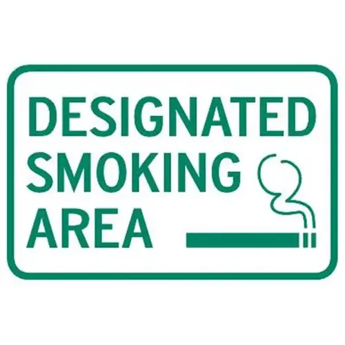 Designated Smoking Area Sign, Aluminum, Non-Reflective, 18 X 12 Designated Smoking Area Sign, Aluminum, Non-Reflective, 18 X 12