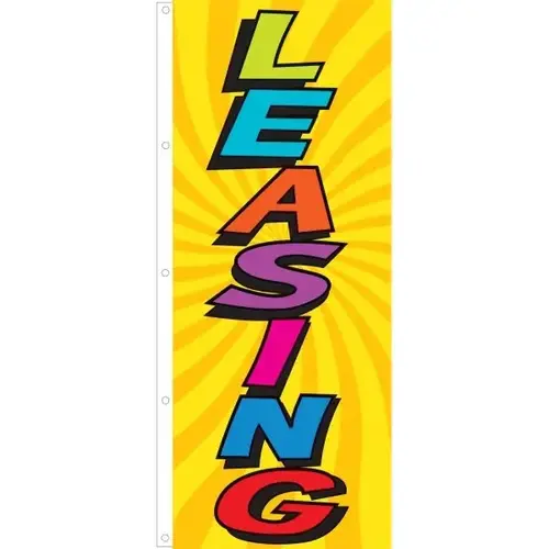 Vertical "Leasing" Flag, Groovy Design, 3 ft X 8 ft Vertical "Leasing" Flag, Groovy Design, 3 ft X 8 ft