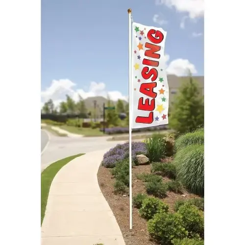 Vertical "Leasing" Flag, Star, 3 ft X 8 ft Vertical "Leasing" Flag, Star, 3 ft X 8 ft